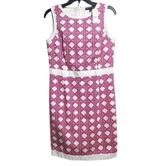 Brooks Brothers Pink Bamboo Trellis Sheath Dress Size 6 Petite NWT - Picture 1 of 5